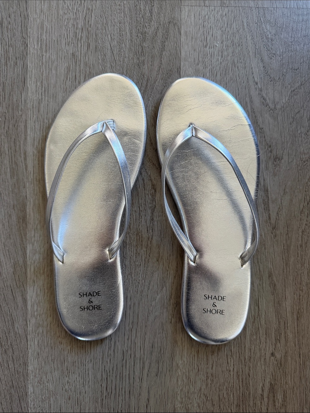 Silver Flip Flops